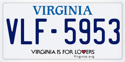 VA license plate VLF5953
