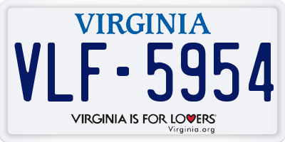 VA license plate VLF5954