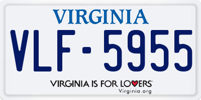 VA license plate VLF5955