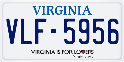 VA license plate VLF5956