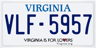 VA license plate VLF5957