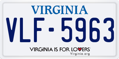 VA license plate VLF5963