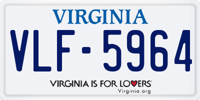 VA license plate VLF5964