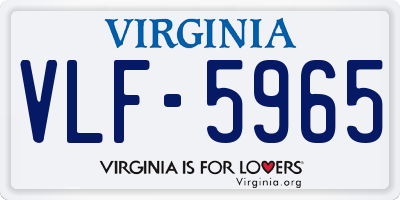 VA license plate VLF5965
