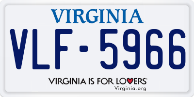 VA license plate VLF5966