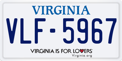 VA license plate VLF5967