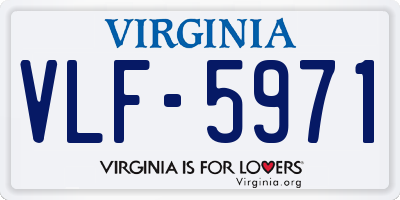 VA license plate VLF5971