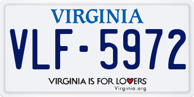 VA license plate VLF5972