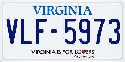 VA license plate VLF5973