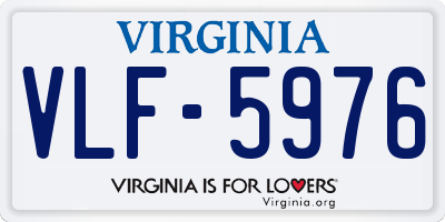 VA license plate VLF5976