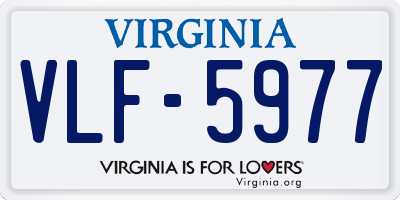 VA license plate VLF5977