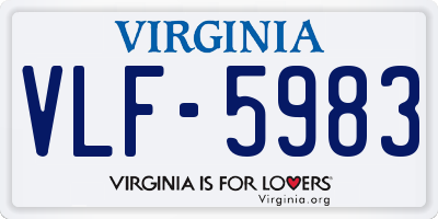 VA license plate VLF5983