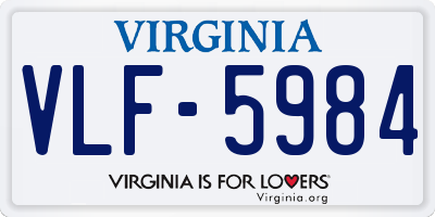 VA license plate VLF5984