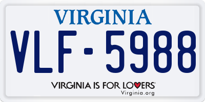 VA license plate VLF5988