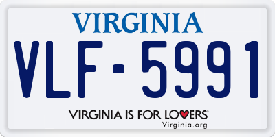 VA license plate VLF5991