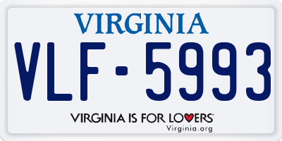 VA license plate VLF5993