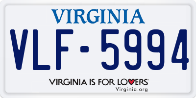 VA license plate VLF5994
