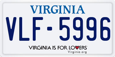 VA license plate VLF5996