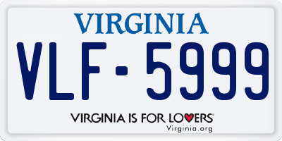 VA license plate VLF5999