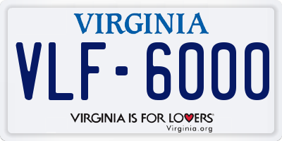 VA license plate VLF6000