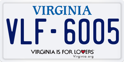 VA license plate VLF6005