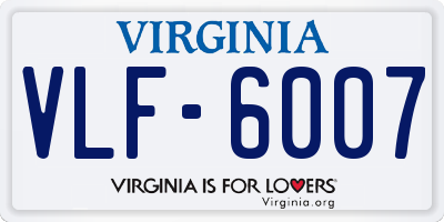 VA license plate VLF6007