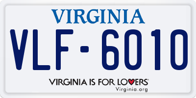 VA license plate VLF6010