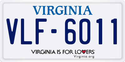 VA license plate VLF6011