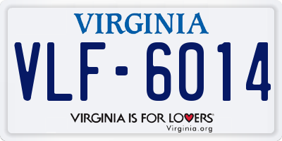 VA license plate VLF6014