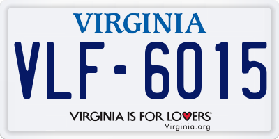 VA license plate VLF6015