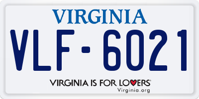 VA license plate VLF6021