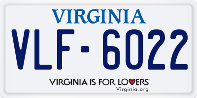 VA license plate VLF6022