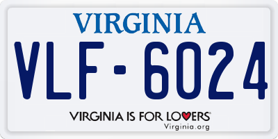VA license plate VLF6024