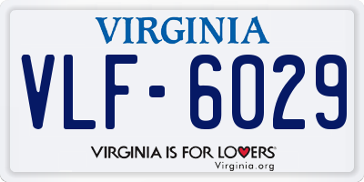 VA license plate VLF6029