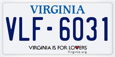 VA license plate VLF6031