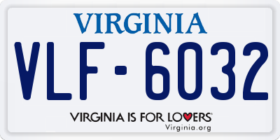VA license plate VLF6032