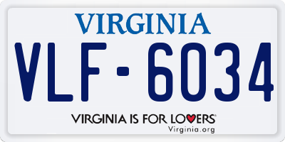 VA license plate VLF6034
