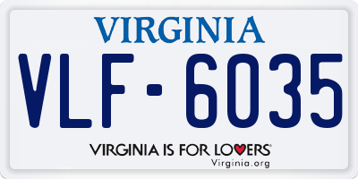 VA license plate VLF6035