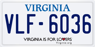 VA license plate VLF6036