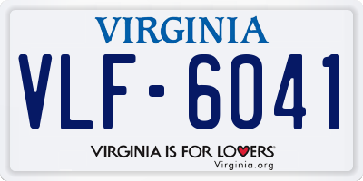 VA license plate VLF6041