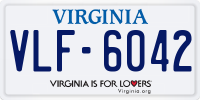 VA license plate VLF6042
