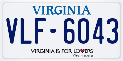 VA license plate VLF6043