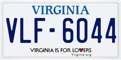 VA license plate VLF6044