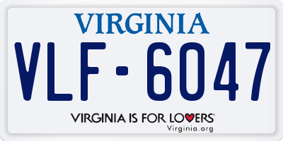 VA license plate VLF6047
