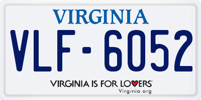 VA license plate VLF6052