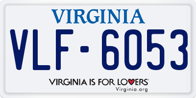 VA license plate VLF6053