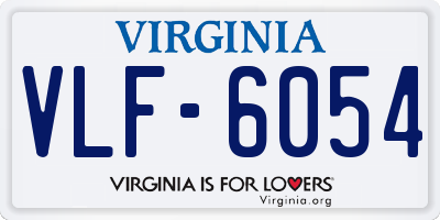 VA license plate VLF6054