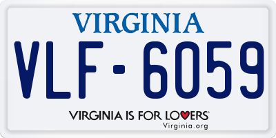 VA license plate VLF6059