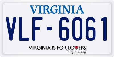 VA license plate VLF6061
