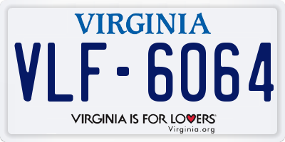VA license plate VLF6064